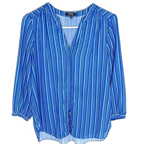 NYDJ 15 Bundle Pack 3/4 Sleeve Mandarin-Collar Pleated Blouse Different Print XS - Picture 6 of 15